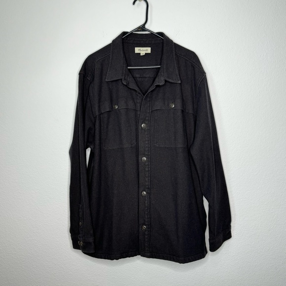 Madewell Twill Easy Shirt-Jacket in Black/Brown size XXL - Picture 4 of 9
